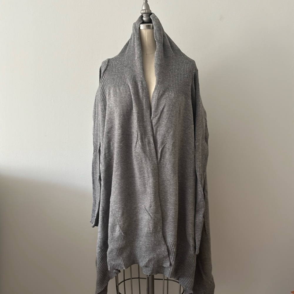 Gray Saks Fifth Avenue Wrap Cardigan